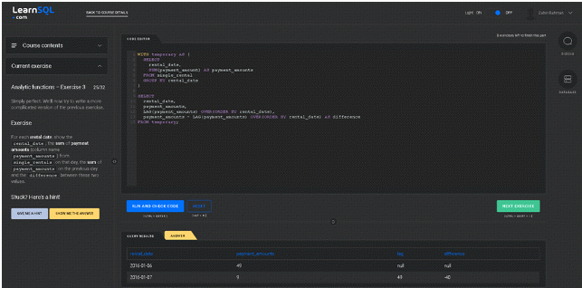 LearnSQL.com: Window Functions