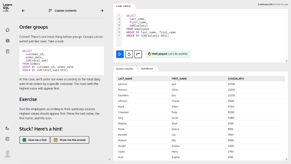 LearnSQL.com: SQL Basics