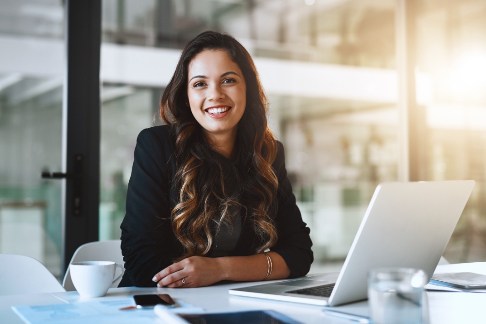 A woman in the office