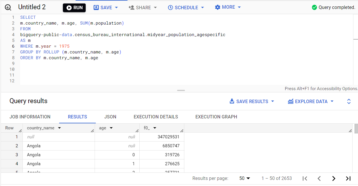 Google BigQuery SQL Syntax