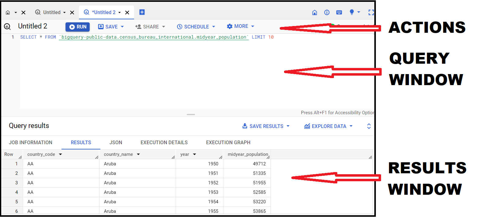 Google BigQuery SQL Syntax