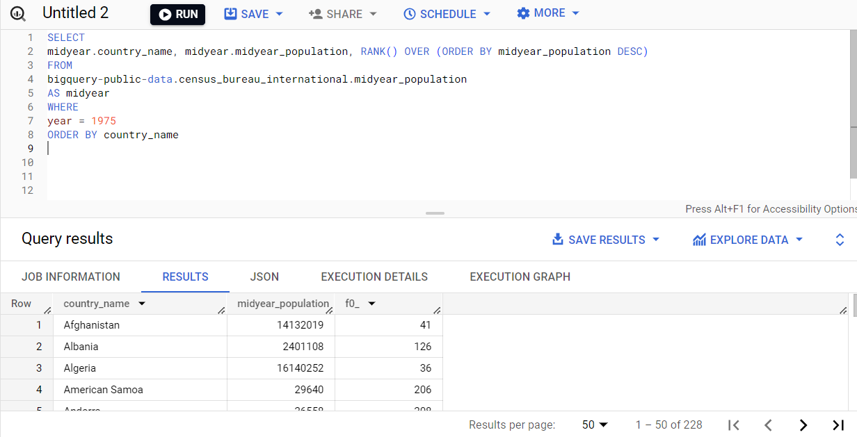 Google BigQuery SQL Syntax