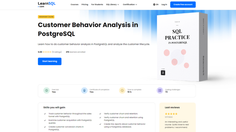 Customer Behavior Analysis in PostgreSQL