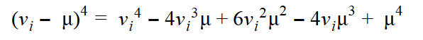 calculating the kurtosis