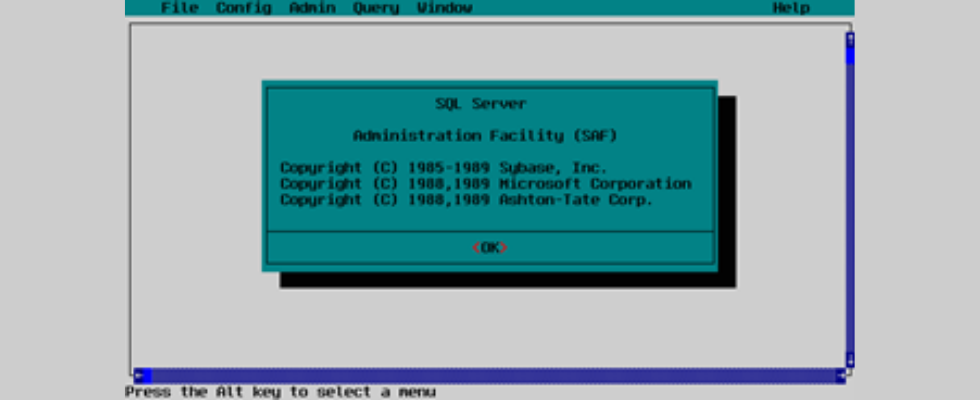 History MS SQL Server 1989