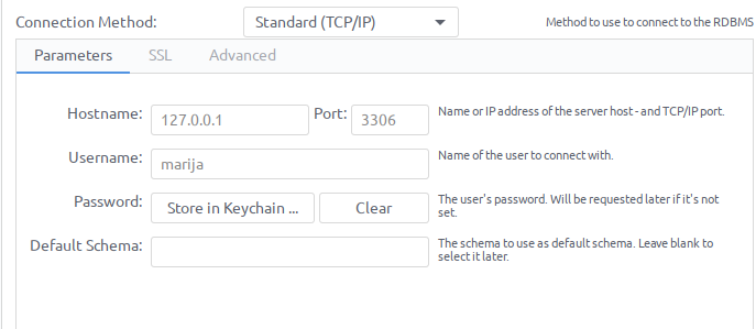 MySQL database — localhost