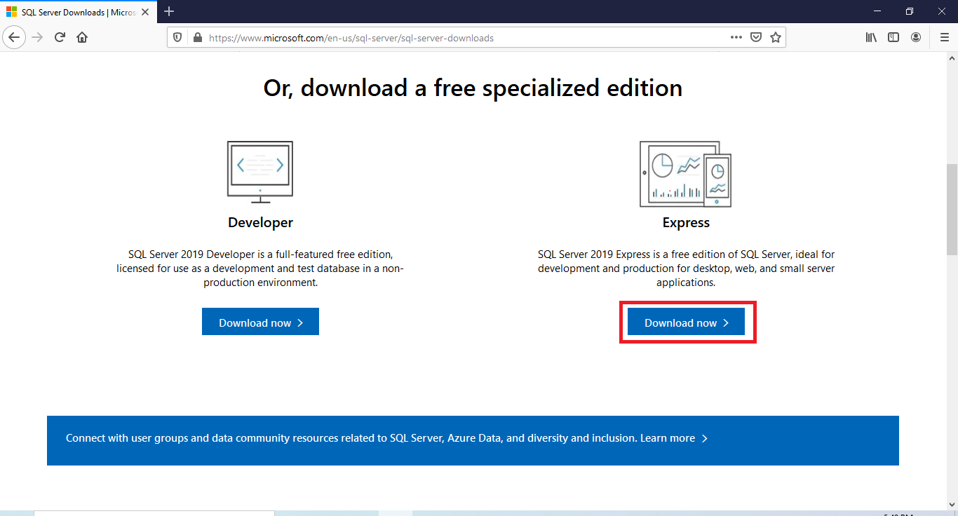 Install Microsoft SQL Server 2019 and SQL Server Management Studio