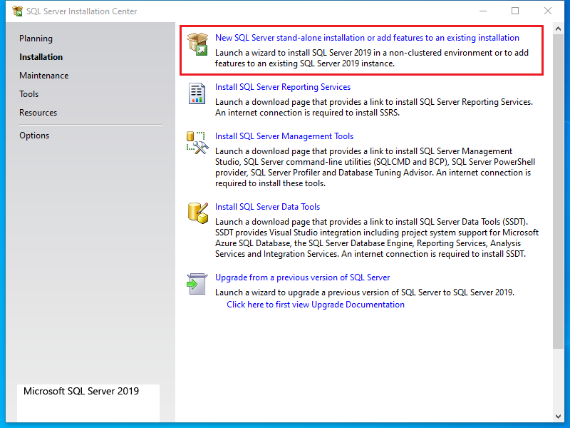 Install Microsoft SQL Server 2019 and SQL Server Management Studio