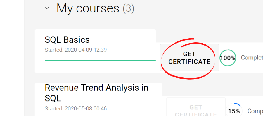 Get certificate