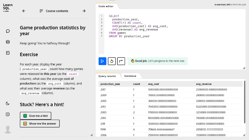 SQL Practice Set course