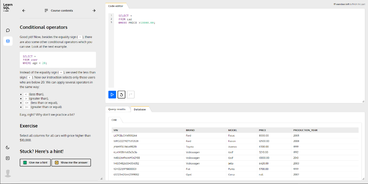 SQL Basics Course... DONE