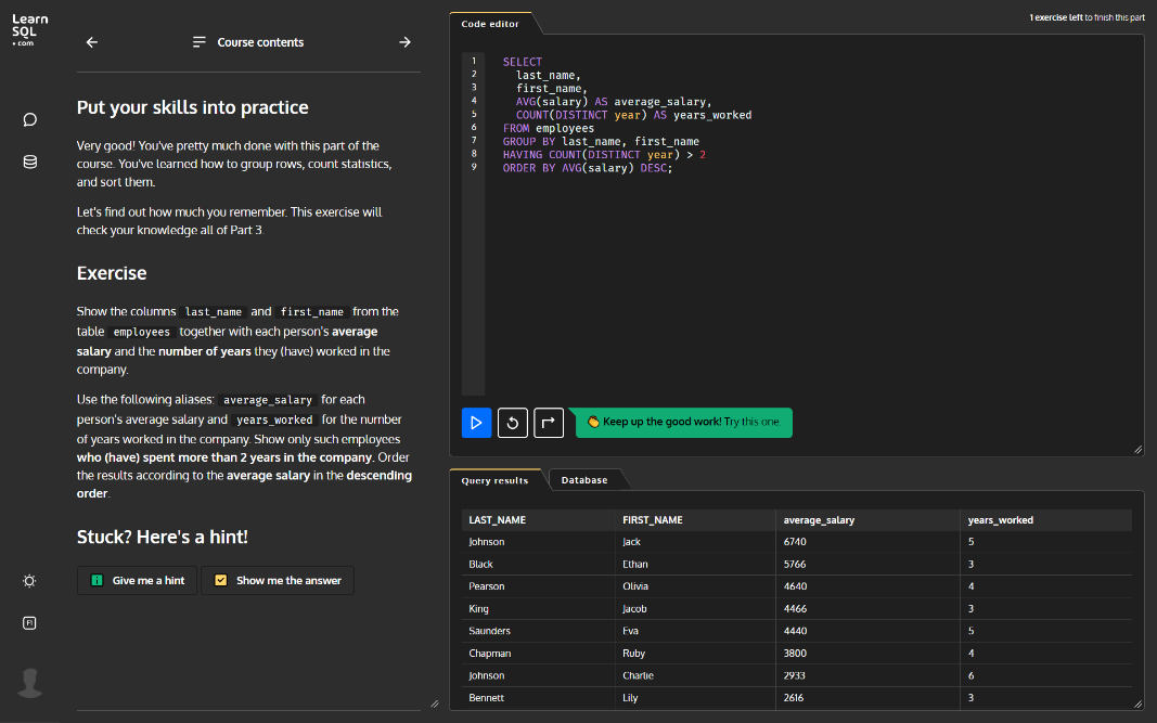 learn SQL without programming knowledge