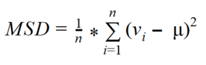 mean squared deviation (MSD)