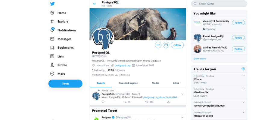 PostgreSQL Facebook Groups